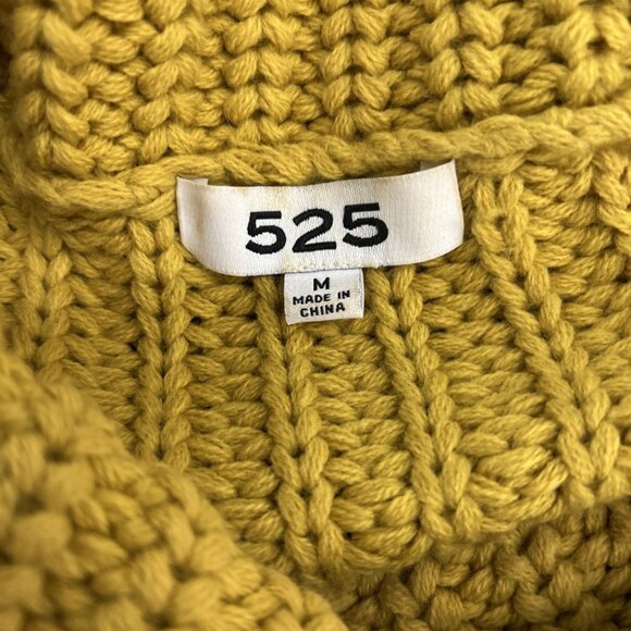 Revolve 525 America Green 100% Acrylic Chunky Knit Turtleneck Sweater Women M - Picture 3 of 11